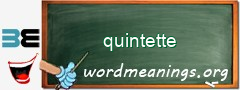 WordMeaning blackboard for quintette